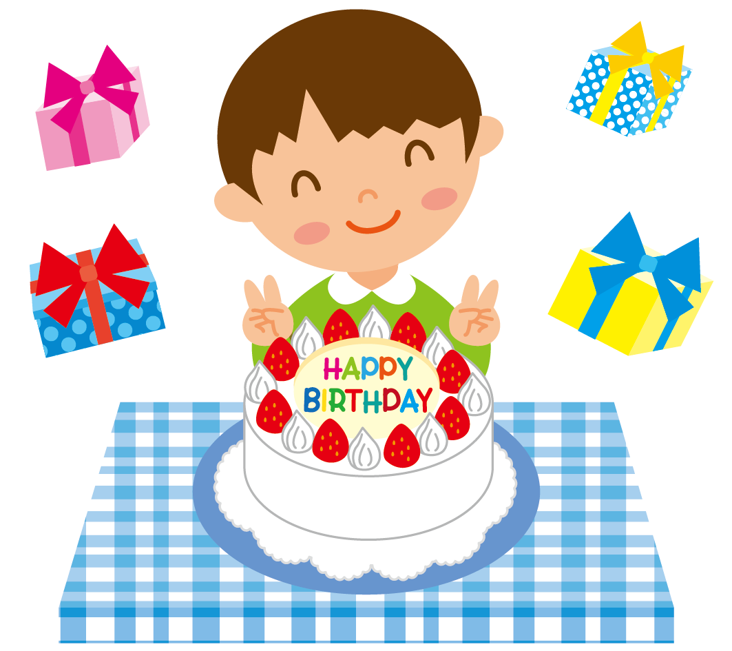 誕生日ケーキと男の子のイラスト 高品質の無料イラスト素材集のイラサポフリー