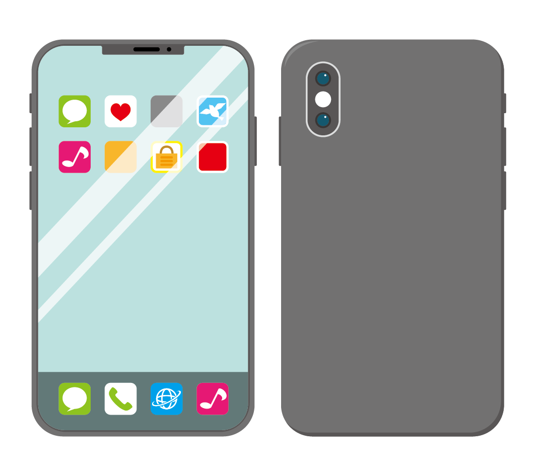 黒色のスマートフォン アイコンあり のイラスト 高品質の無料イラスト素材集のイラサポフリー