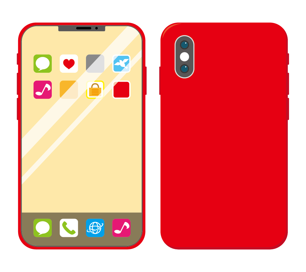 スマートフォン レッド アイコン有 高品質の無料イラスト素材集のイラサポフリー