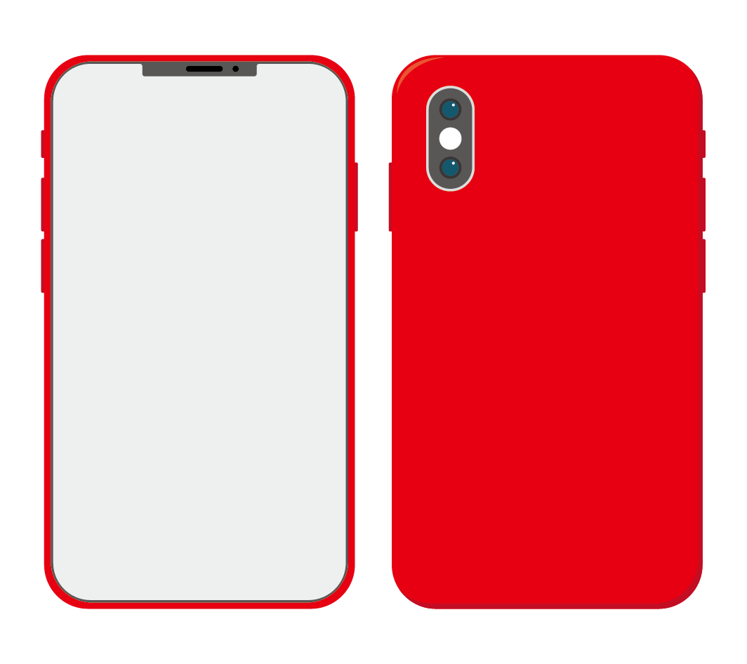 赤色のスマートフォン アイコンなし のイラスト 高品質の無料イラスト素材集のイラサポフリー