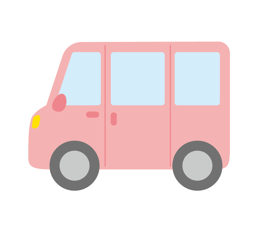 ピンク色のワンボックスカーのイラスト 高品質の無料イラスト素材集のイラサポフリー