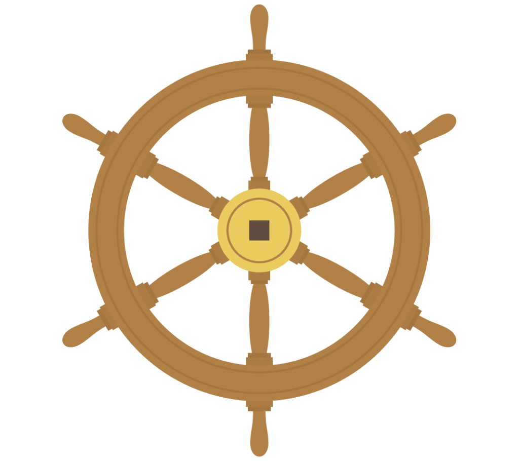 船の舵のイラスト