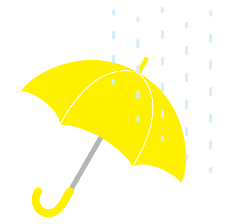 黄色の傘のイラスト